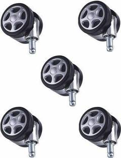 Yathart Heavy Duty Alloy Thread Twin Caster Wheels Tyres Suitable for All Office Chairs/REVOLVING Chair(Chrome and Black) Appliance Furniture Caster