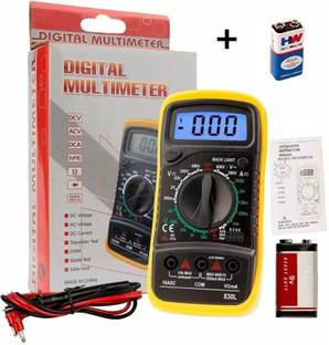 Republic MAS830L Electric Testing Meter Voltmeter Ammeter AC DC OHM Voltage Current Tester Digital Multimeter with HW 9V Battery Digital Multimeter