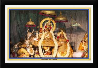 Braj Art Gallery Shri Govind Dev Ji Darshan Jaipur Photo Frame Digital Reprint 13.5 inch x 19.5 inch Painting