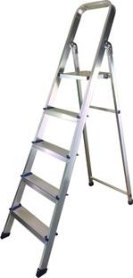 RAFTTAR 5 Step ( 1 Platform + 4 Step )Anodized Aluminium Ladder FRP, Aluminium, Plastic Ladder