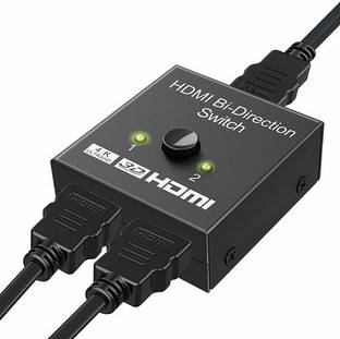 InfiZone  TV-out Cable 2 Port 2 in 1 bidrectional HDMI Switch Cum Splitter, 2 Port HDMI Switch Switcher, 2 in 1 Out and 1 in 2 Out, Supports 4K 2K 3D Full HD 1080p, Latest 2019 Arrival, 1 Year Brand Warranty