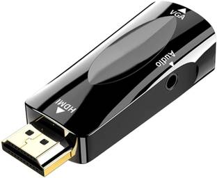 RuhZa RZ-99A4 HDMI Male to VGA Female Video Adapter Converter with Audio Output + Audio Cable (HDMI Male to VGA Female, Black) HDMI Connector
