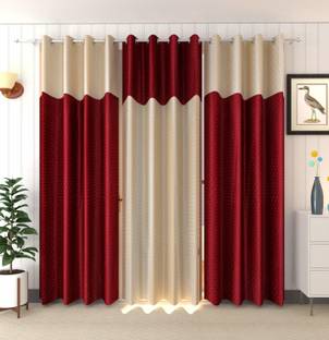 GOYTEX 182 cm (6 ft) Polyester Room Darkening Shower Curtain (Pack Of 3)
