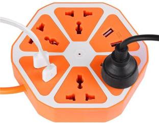 RITZEES Shailputri USB HEXAGON-ORG 8 A Three Pin Socket