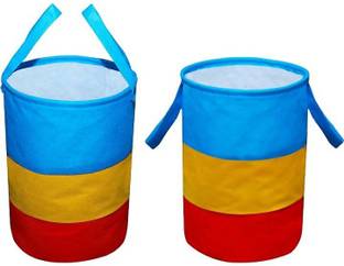 SHREYCRAFTS 45-LTR Laundry Bag Basket Malti Color ( Set of 2 ) Laundry L-M02