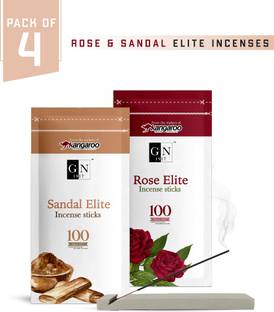 GN 1917 Sandal and Rose Elite Incense sticks Zipper pack| Alluring & Refreshing aroma| Pooja festivals | Non-toxic | 100% pure & natural herbs Exotic & Sweet fragrance