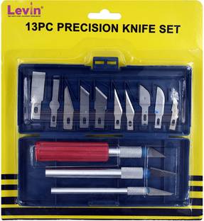 Levin 13 Pcs Multi-Function Hobby Knife Crafts Carving Cutter Graver Sculpting Plastic Grip Cutting Mat