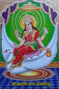 Goddess Brahmani Maa Religious Waterproof Vinyl Sticker Poster || (12 inc X 18 inch) btcan2909-1 Fine Art Print