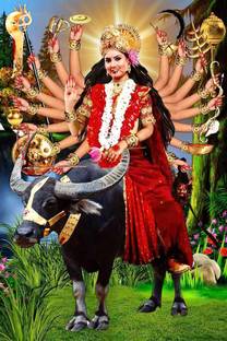 Goddess Vihat Maa Religious Waterproof Vinyl Sticker Poster || (24 inch X 18 inch) btcan3004-2 Fine Art Print