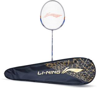 LI-NING Smash XP 80 IV Badminton Racket (Set of 1 + 1 Full Cover) (Strung, Grey/Blue) Silver Strung Badminton Racquet