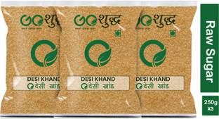 Goshudh Premium Quality Desi Khand (Raw Sugar)-250gm (Pack Of 3) Sugar