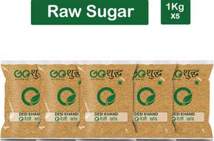 Goshudh Premium Quality Desi Khand (Raw Sugar)-1Kg (Pack Of 5) Sugar