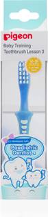 Pigeon Baby Training Toothbrush Anti Choking Baby Oral Hygiene - LESSON 3 BLUE (EN) Ultra Soft Toothbrush