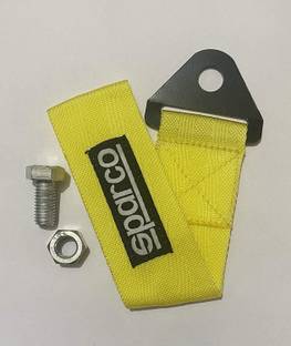 Auto MT Yellow Blck SPARCO Tow Belt & Strap || SPARCO Premium Yellow Universal Front & Rear Tow Strap/Tow Hook Towing Belt (Nylon, 1000 kg Pull Capacity) Front and Rear Mount Towing Hook