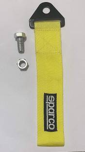 Auto MT Yellow SPARCO Tow Belt & Strap SPARCO Yellow Universal Front & Rear Tow Strap/Tow Hook Towing Belt (Nylon, 1000 kg Pull Capacity) Front and Rear Mount Towing Hook