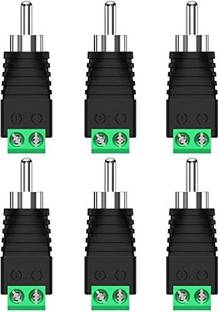 Fedus RCA Audio Video Cable 0.01 m RCA Plugs for Speaker Wire, RCA to AV Screw Terminal Connector, Phono RCA Male Plug Solderless Converter Audio/Video Speaker Wire Connectors Solderless Adapter Pack Of 6