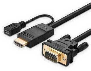 techut VGA Cable 1.2 m HDMI to VGA cable enables you to connect your new NoteBook, Laptop, Apple TV, Chromebook, Raspberry Pi, HD DV with HDMI interface to projector, Display, LCD, TV & Monitor with VGA