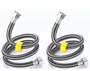 Supreme Bazaar BCP18-02 Steel Connection Pipe 18 Inches Hot & Cold for Geyser/Wash Basin - 2 Pieces Hose Pipe