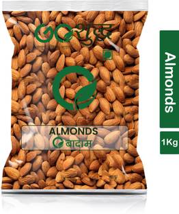 Goshudh Premium Quality Badam (Almond)-1Kg (Pack Of 1) Almonds