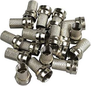 ERHIndia  TV-out Cable (Pack of 20) Waterproof RF Panel Mount F-Connector COAXIAL Connector RG-6 F Type Golden RF Coaxial RG6 F for Cable TV Satellite RG6 F5 Connector Type Golden Connector RG6 connector