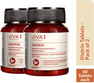 JIVA AYURVEDA Diatrin Tablets - Controls Sugar - 60 Tablets Each - Pack of 2