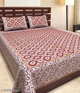 TXX Cotton Double Flat 299 TC Printed Bedsheet