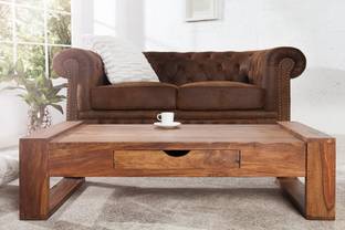 LOONART Solid Sheesham Wood Coffee Table For Living Room / Cafe / Hotel. Solid Wood Coffee Table