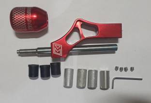 Auto MT Gear Shift Knob Adjustable Extender + Gear Shift KNOB Height Lever Extension Car Gear Shifter Extender Kit with 4 Adapters (RED GEAR Extension + RED GEAR KNOB) Gear Knob