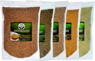 HDC SIRIDHANYA Unpolished & Organic Millets 5 kg - Natural Grains Combo Pack of 5 | Foxtail Millet 1000 grm, Kodo Millet 1000 grm , Barnyard Millet 1000 grm , Browntop Millet 1000 grm , Littel Millet 1000 grm , Nutrient Powerhouse, High Protein & 100% More Fibre Than Rice/ Wheat Barnyard Millet