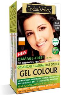 Indus Valley Organically Natural Gel Dark Brown 3.00 Permanent Hair Color , Dark Brown 3.00