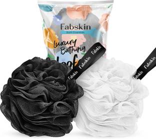 Fabskin Luxury Bathing loofah Couples Pack of 2 (Black & White Color)
