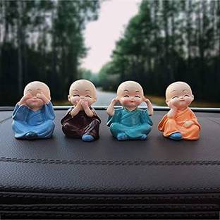 BECKON VENTURE Fengshui 4 Little Cute Hat baby monk buddha showpiece for home decor| car dashboard buddha | table decorations items|office table decoration items |decorative items for room in Racks & Shelves|handicraft items in Showpieces & Figurines| statues|statue gift|statue for car|statue for home| Showpieces &Figurines|showpiece for bedroom| Showpiece for living room|Showpiece gift sets|Showpieces in home| ( MADE IN INDIA) Decorative Showpiece  -  5 cm