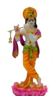 krishnagallery1 Standing Krishna Statue Murti Marble Finish , Krishnan Ji Murti , Radha Krishan Statue ,Krishna Idol , Laddu Gopal ( For Home Temple Use ,Office Temple,Vastu Pooja Item ,Gifted use Statue) डेकोरेटिव शोपीस  -  32 cm