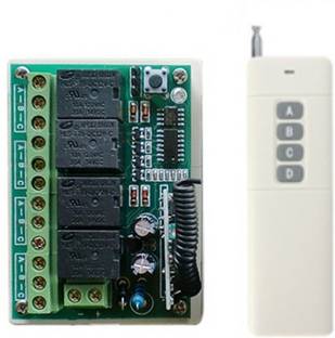 SiSAH 4 CH Channel 12V DC Wireless Relay Remote Control Switch 433Mhz Long Range Universal Remote