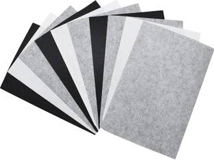 ASIAN HOBBY CRAFTS A4 Felt Sheet Grey/Black/White (Set of 10) : Used for Scrapbooking, Craft Projects,