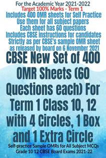 CBSE New Set of 400 OMR Sheets (60 Questions each) For Term 1 Class 10, 12 with 4 Circles, 1 Box and 1 Extra Circle