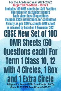 CBSE New Set of 100 OMR Sheets (60 Questions each) For Term 1 Class 10, 12 with 4 Circles, 1 Box and 1 Extra Circle