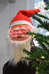 AL ATASH Christmas Santa Claus face mask / Santa Claus Cap with mask for Christmas Hanging Ornaments Pack of 4