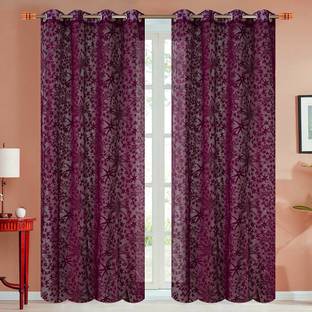 JUPON 244 cm (8 ft) Polyester Transparent Shower Curtain (Pack Of 2)