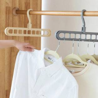 MMT MMT STYLISH Plastic Hanger (9IN1) Plastic Shirt Pack of 2 Hangers For  Shirt