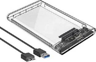 InfiDeals SATA to USB 3.0 External Hard Drive Enclosure HDD/SSD, Transparent Hard Disk Box 2.5 inch Hard Drive Enclosure (For 2.5 Inch Sata Hard Drive, Transparent) 2.5 inch Hard Drive Enclosure