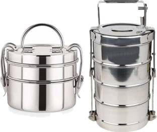 Bleaf 2 tier Lunch box+4 tier Lunch box Dabba 6 Containers Lunch Box