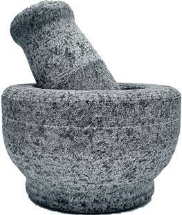 subaa Subaa Stone Mortar and Pestle Set |Stoneware Masher |Khalbatta okhli Masher | Kharal | Imam Dasta | | Idi Kallu | Khal/Ohkli Musal | okhli Masher (Circle) Stoneware Masher
