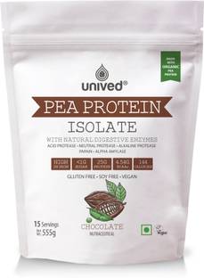 Unived Pea Protein Isolate with Natural Digestive Enzymes, Vegan, Chocolate, 15 Servings Plant-Based Protein