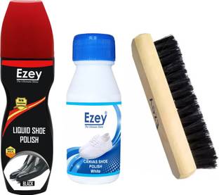 Ezey liquid polish (black) + canvas + shoe brush Patent Leather, Leather, Synthetic Leather Shoe Cleaner