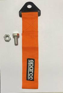 Auto MT Universal Orange SPARCO Tow Belt Strap SPARCO Front & Rear Tow Strap/Tow Hook Towing Belt (Nylon, 1000 kg Pull Capacity) Front and Rear Mount Towing Hook