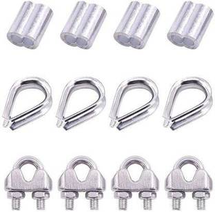 LCARNO Gym machine Wire Rope Cable 4 Clip/Clamp , 4 Thimble, 4 Aluminum Crimping Loop Multi-training Bar