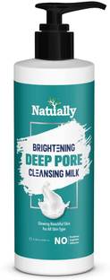 Natually Deep pore Cleansing Milk Enriched with witch Hazel Extract for Glowing Skin | Suitable for all skin types without Parabens Sulphate and Silicones Face Wash