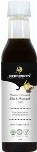 Drupenuts Wood Pressed Black Mustard Oil (Sarso Ka Tel) | Kolhu/ Kacchi Ghani/ Chekku | Natural & Chemical-Free | Ideal for Cooking, Baking Purpose Mustard Oil Plastic Bottle