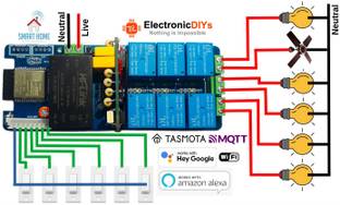 Electronicdiys 6 Ch WiFi relay board with fan speed control Micro Controller Board Electronic Hobby Kit